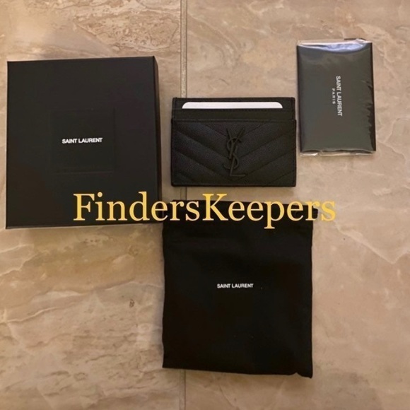 Authentic Saint Laurent Monogram Card Case BLACK - Picture 7 of 9